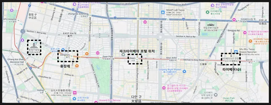 타이베이 가족여행 숙소 추천: 파크 타이베이, 다안역 앞 가성비 호텔 — 사진 9